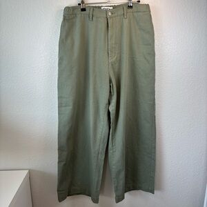 ROUCHA Proust Pant Green 100% Cotton Relaxed Wide Leg Size “C” = 10-14 US